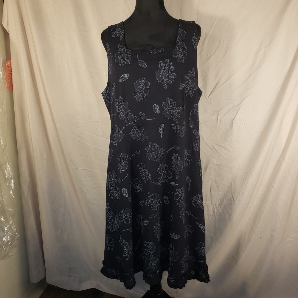 Fresh Produce Black Floral Midi Dress - XL